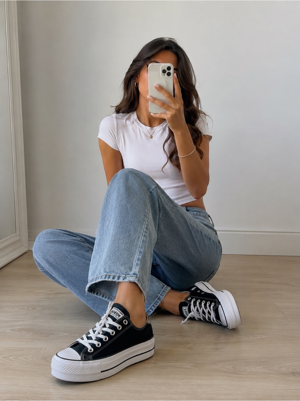 Converse Chuck Taylor All Star Lift Platform Sneakers Black White Women’s 7